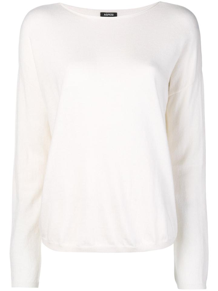 Aspesi Round Neck Jumper - White