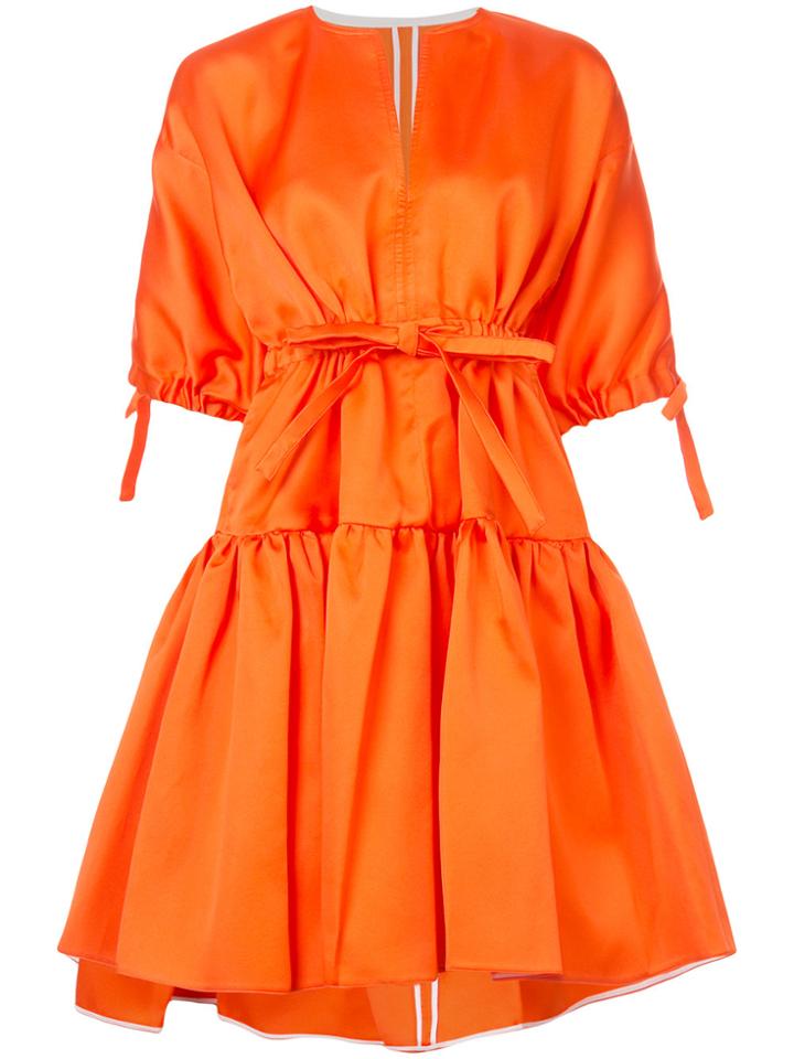 Maison Rabih Kayrouz Tie Waist Peplum Hem Dress - Yellow & Orange