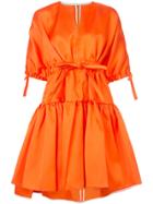Maison Rabih Kayrouz Tie Waist Peplum Hem Dress - Yellow & Orange