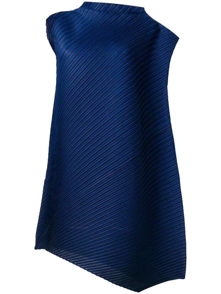 Pleats Please By Issey Miyake Boxy Pleated Dress - Blue