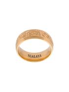 Nialaya Jewelry Decorative Engraved Ring - Yellow & Orange