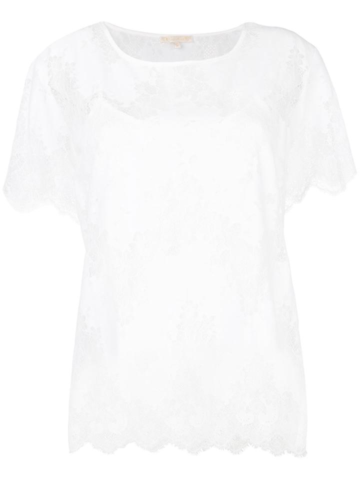 Gold Hawk Suzy Zig Zag Lace Blouse - White