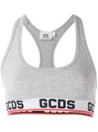 Gcds Logo Crop Top, Women's, Size: Small, Grey, Cotton/spandex/elastane