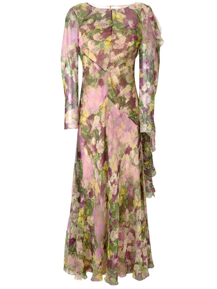 Alberta Ferretti Floral Print Gown - Multicolour
