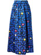 Ingie Paris Jacquard Full Skirt, Women's, Size: 42, Blue, Silk/polyester