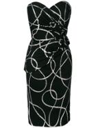 A.n.g.e.l.o. Vintage Cult Abstract Pattern Strapless Dres - Black
