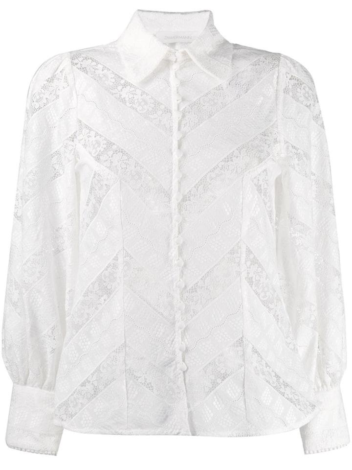 Zimmermann Floral Lace Shirt - Neutrals