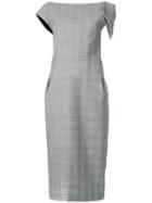 Maticevski Check Pencil Dress With Bow Detail - Grey