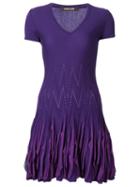 Roberto Cavalli Ruffled Knitted Mini Dress