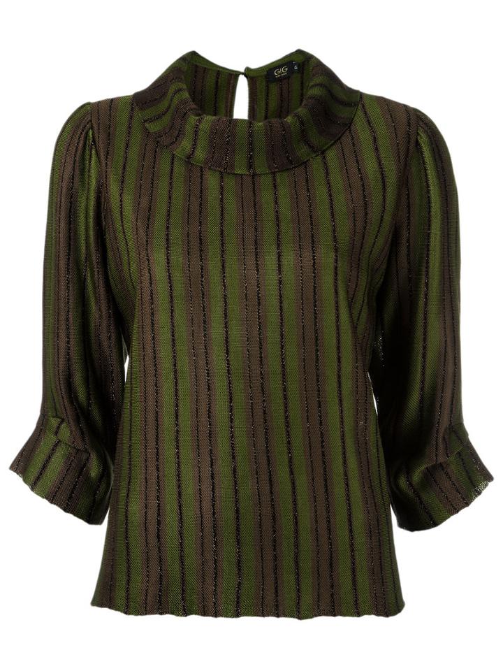 Gig - Stripped Blouse - Women - Polyimide - G, Women's, Green, Polyimide