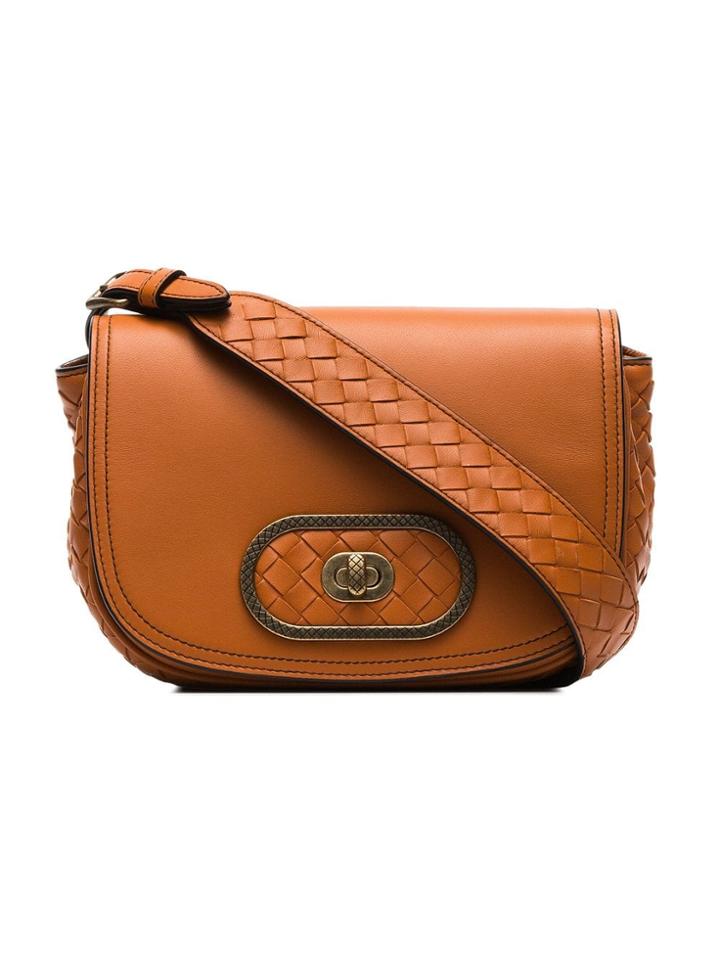 Bottega Veneta Brown Luna Leather Shoulder Bag - Orange