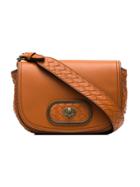 Bottega Veneta Brown Luna Leather Shoulder Bag - Orange