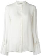 Etro Band Collar Shirt, Women's, Size: 40, White, Silk