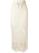 Osklen - Knitted Midi Skirt - Women - Cotton/acrylic/viscose - G, Nude/neutrals, Cotton/acrylic/viscose