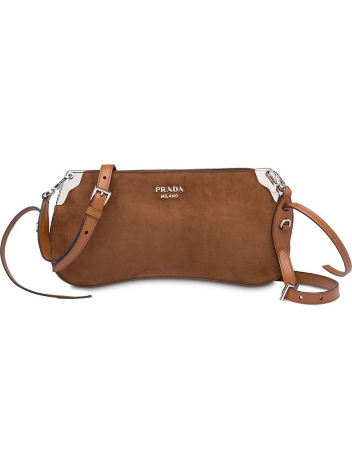 Prada Sidonie Suede Bag - Brown