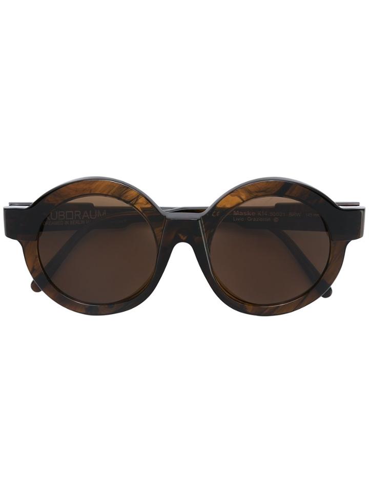 Kuboraum Round Framed Sunglasses - Brown