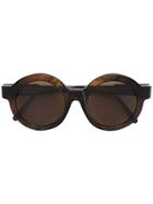 Kuboraum Round Framed Sunglasses - Brown