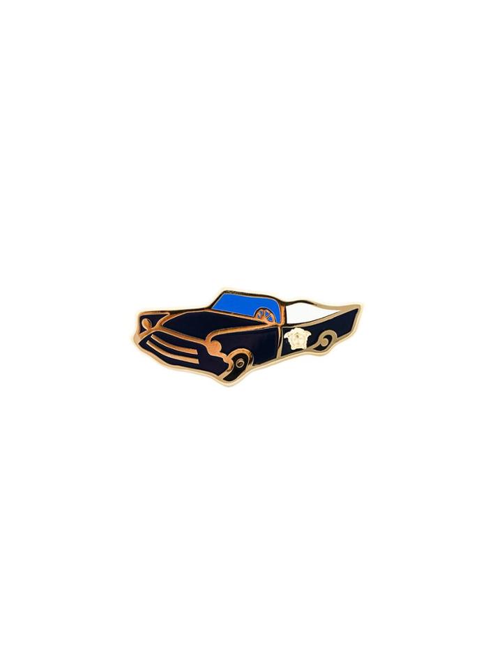 Versace Enamelled Brief Brooch - Black