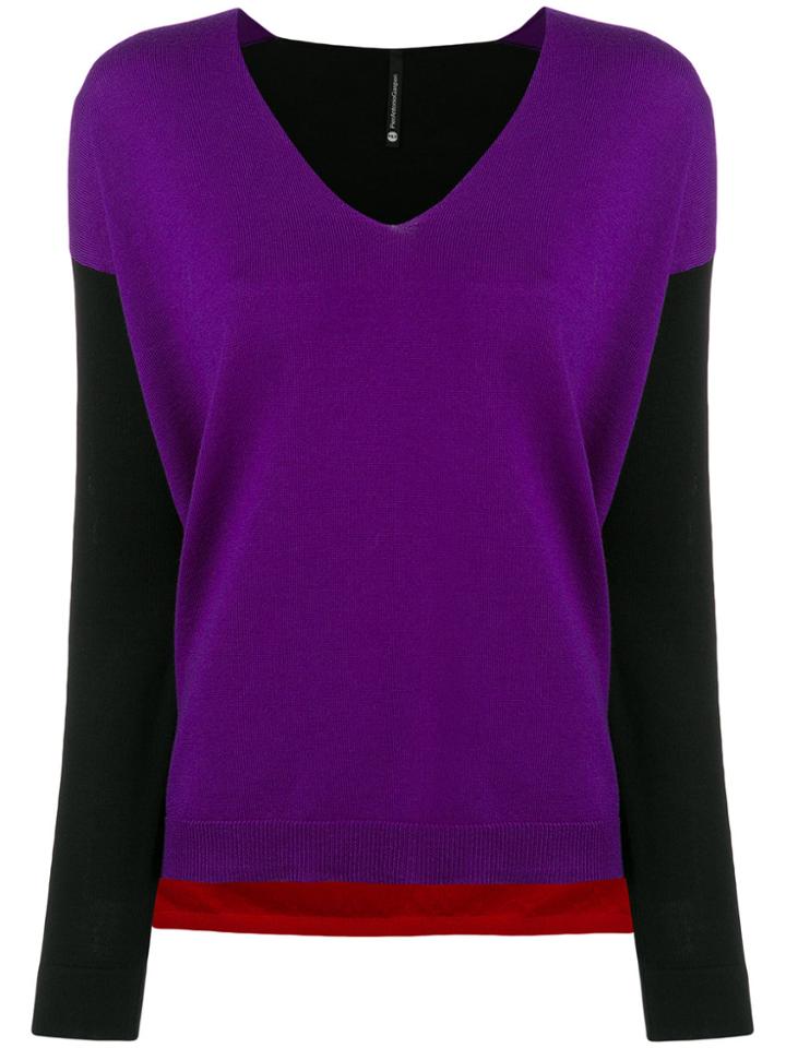Pierantoniogaspari Colourblock V-neck Sweater - Black