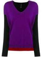 Pierantoniogaspari Colourblock V-neck Sweater - Black