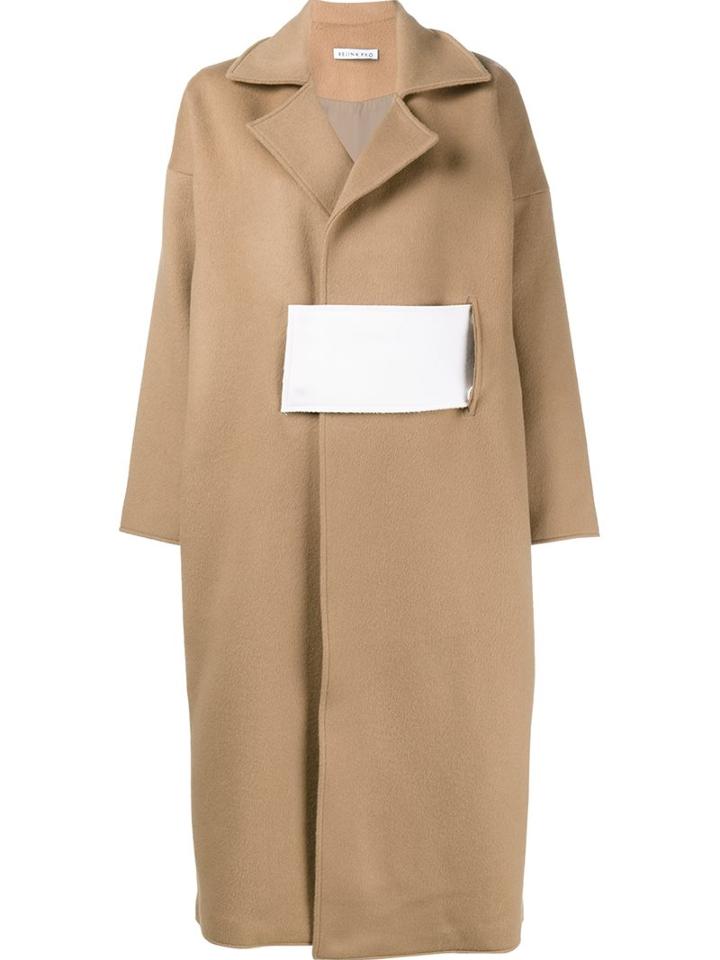 Rejina Pyo Colour Block Coat, Women's, Size: Small, Brown, Wool/polyester