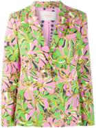 La Doublej Floral Print Double-breasted Blazer - Pink