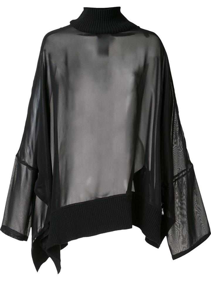 Ann Demeulemeester High Neck Blouse, Women's, Size: 36, Black, Rayon