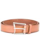D'amico Curved Buckle Belt, Men's, Size: 100, Nude/neutrals, Calf Leather