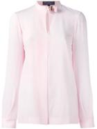 Salvatore Ferragamo Vara Bow Collar Shirt, Women's, Size: 38, Pink/purple, Silk