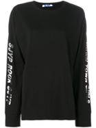 Sjyp Printed Sleeves Sweatshirt - Black
