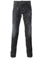 Dsquared2 Slim Chain Whiskered Jeans, Men's, Size: 50, Black, Cotton/spandex/elastane