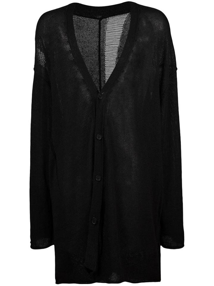 Yohji Yamamoto Rib Pattern Cardigan - Black