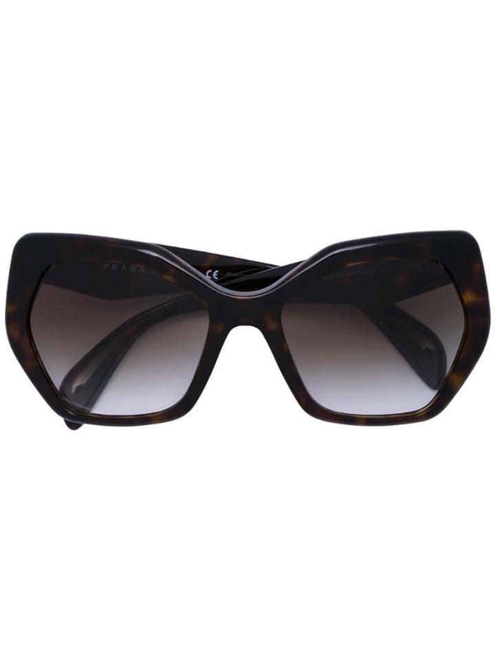 Prada Eyewear Geometric Frames Sunglasses - Black