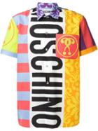 Moschino Panelled Printed Shirt, Men's, Size: 41, Cotton