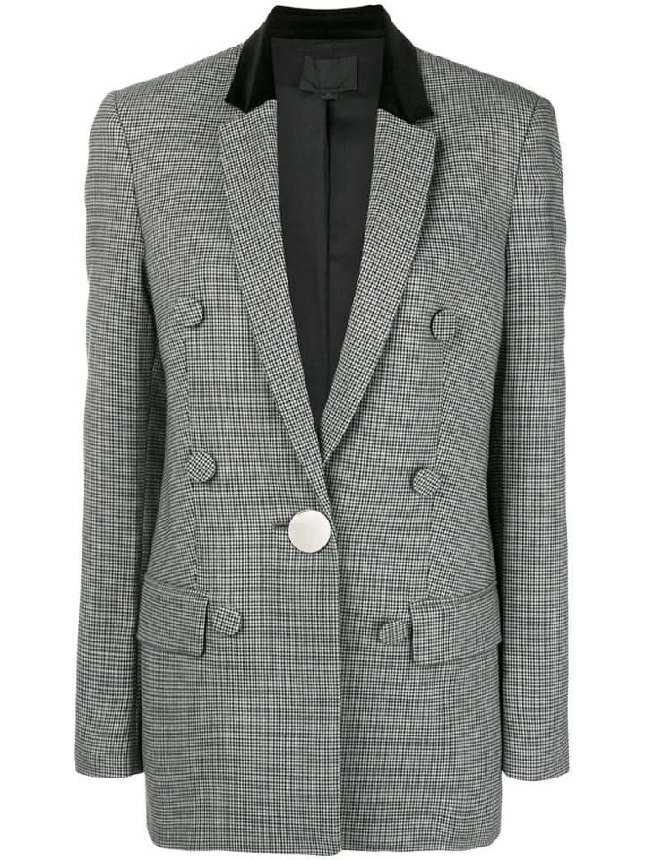 Alexander Wang Plaid Fitted Blazer - Grey