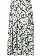 Adam Lippes Floral Print Pleated Skirt