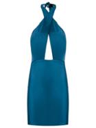 Adriana Degreas Panelled Dress, Women's, Size: Medium, Blue, Polyamide/spandex/elastane