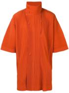 Homme Plissé Issey Miyake Shortsleeved Pleated Jacket - Orange