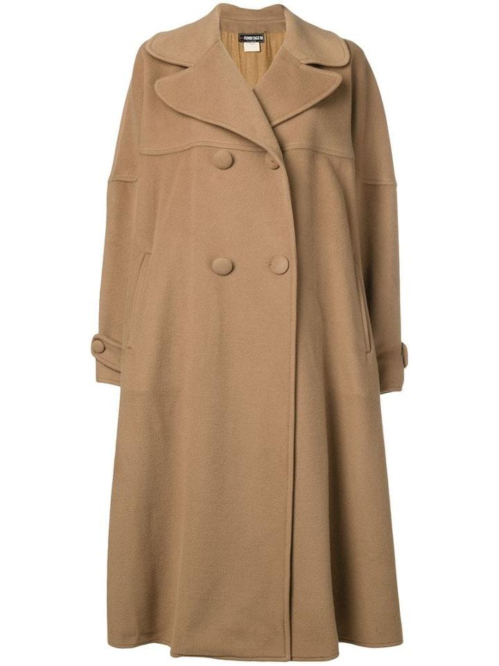 Fendi Pre-owned Double Breasted Midi Coat - Brown