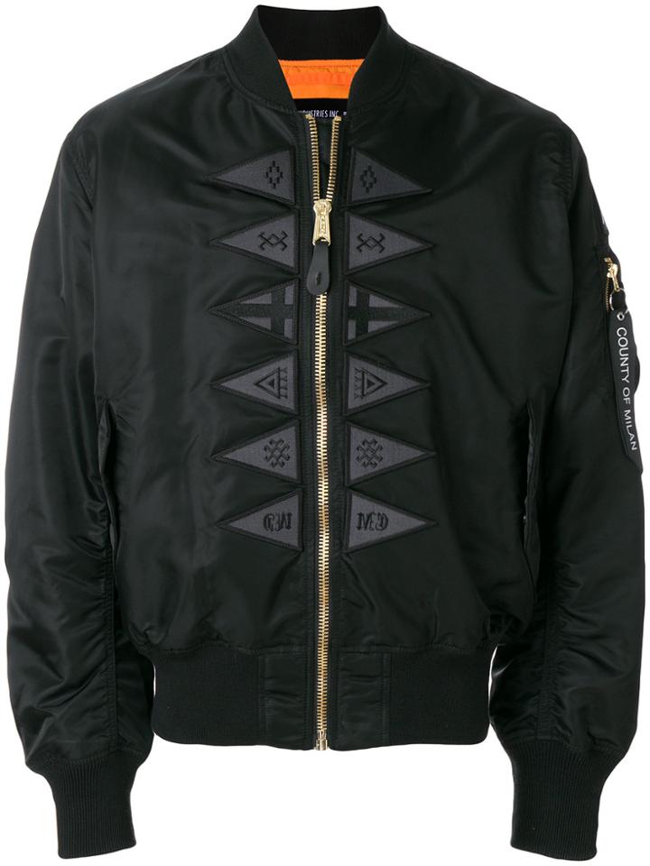 Marcelo Burlon County Of Milan Flags Alpha Ma-1 Bomber Jacket - Black