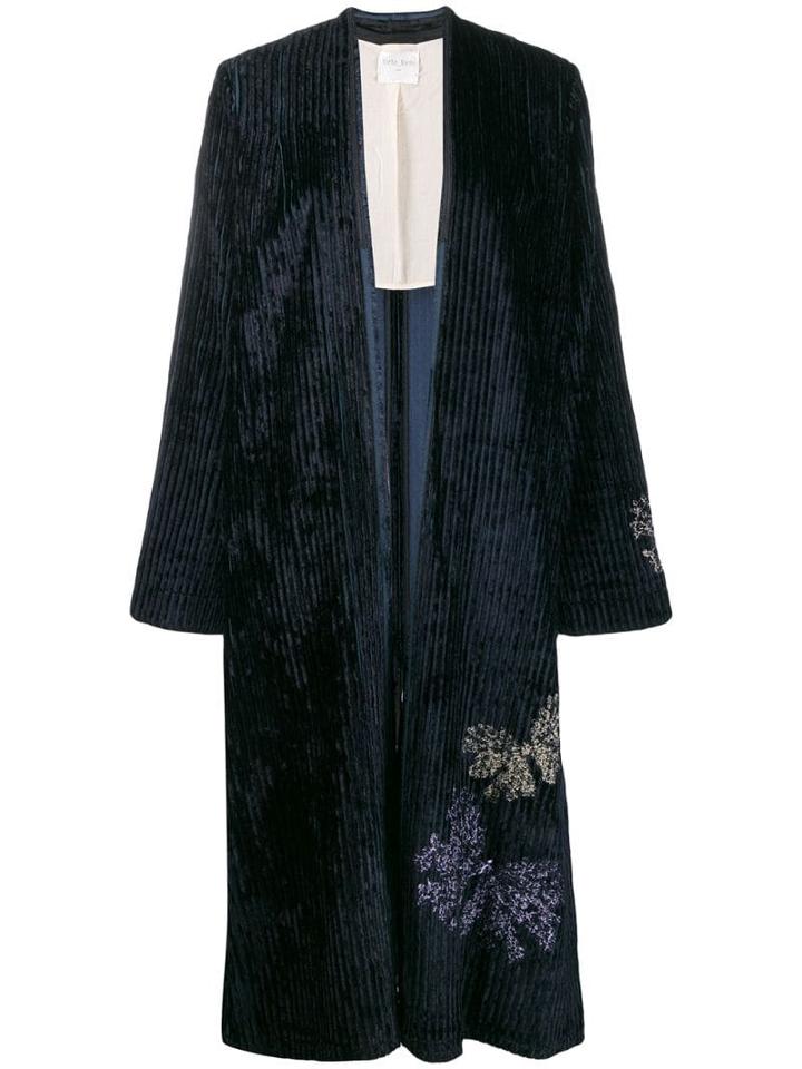 Forte Forte Embroidered Kaftan Coat - Blue