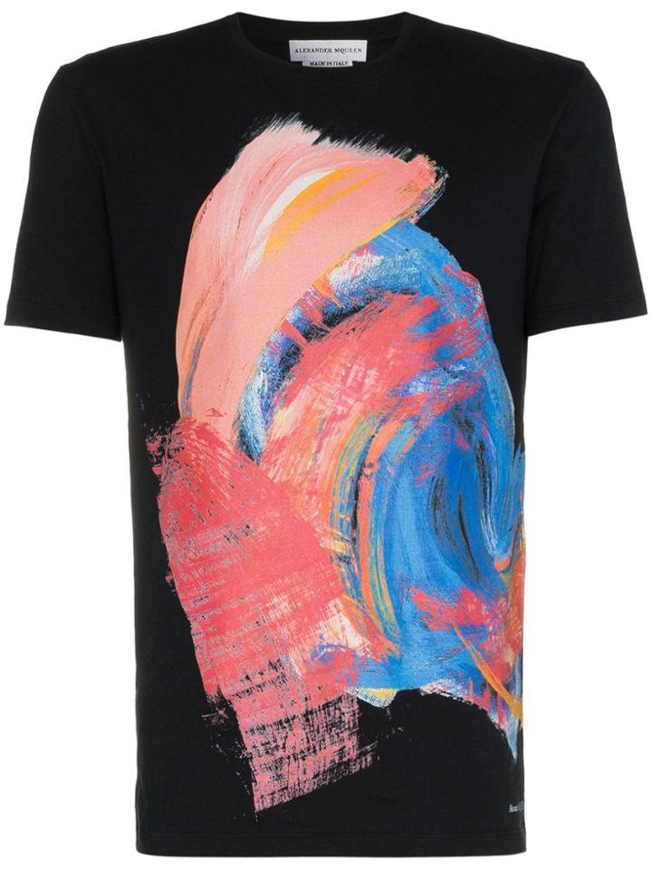 Alexander Mcqueen Graphic Print Cotton T-shirt - Black