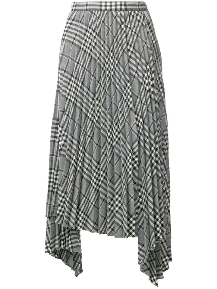 Juun.j Asymmetric Checked Skirt - Black