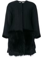 Ava Adore Fur Front Coat - Black