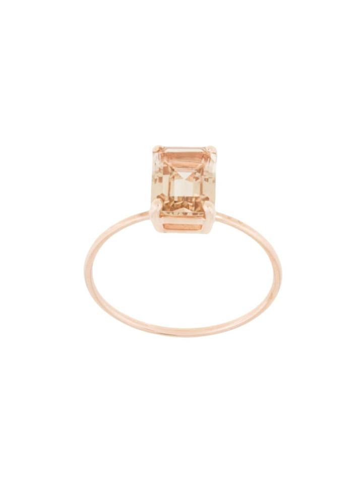 Natalie Marie 9kt Rose Gold Champagne Quartz Ring - Brown