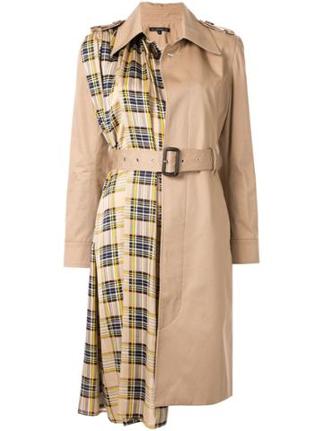 Blindness Tartan Check Coat - Brown