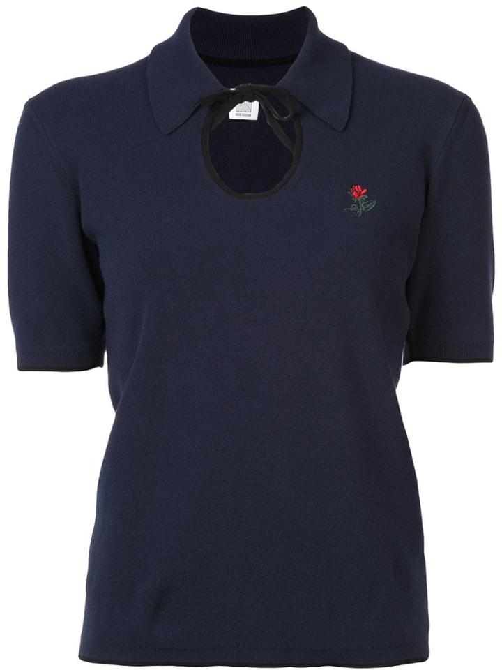 Rosie Assoulin Cut-out Detail Polo Top - Blue
