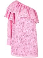 Msgm Broderie Anglaise Dress - Pink & Purple