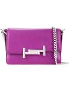 Tod's Logo Plaque Shoulder Bag, Women's, Pink/purple