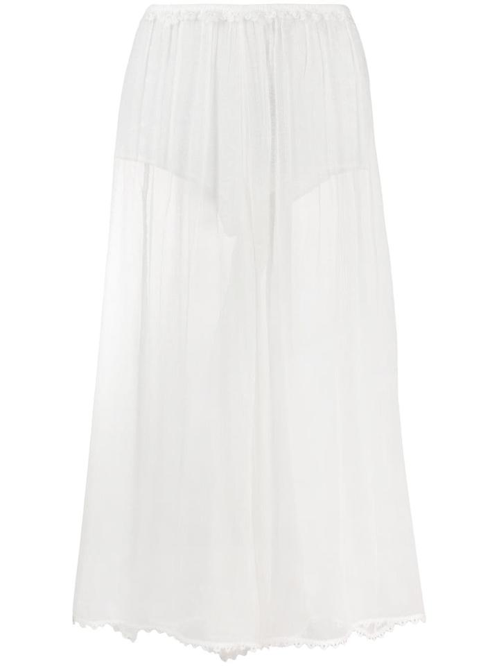 Ermanno Scervino Sheer Wide-leg Trousers - White